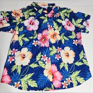 Multicolored‎ Lightweight Floral Hawaiian Button Down Mens XL
